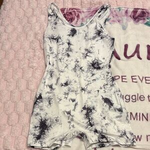 SHEIN Black and White Tie-Dye Romper